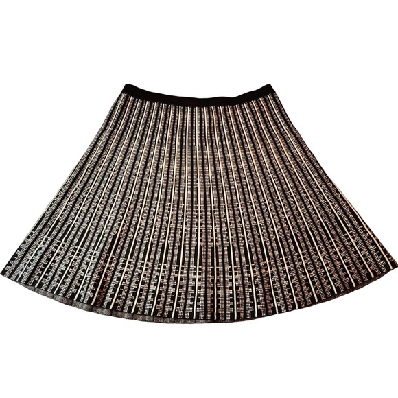 Anne‎ Klein Pleated Stretchy Skirt Black White Large - Picture 8 of 8